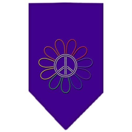 UNCONDITIONAL LOVE Rainbow Peace Flower Rhinestone Bandana Purple Large UN802823